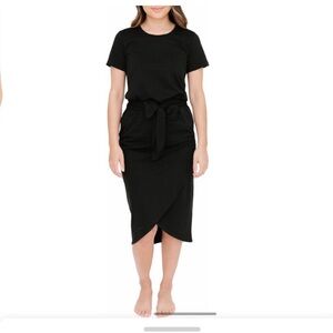 Smash + Tess Rebecca Short Sleeve Midi Wrap Dress Black 2X